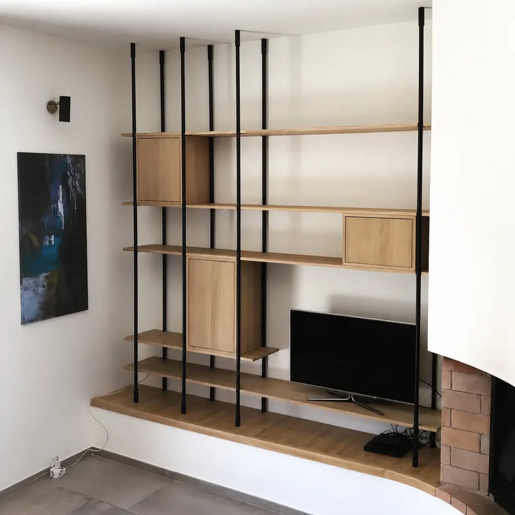 bibliotheque-agencement-metal-bois-sur-mesure-var-original