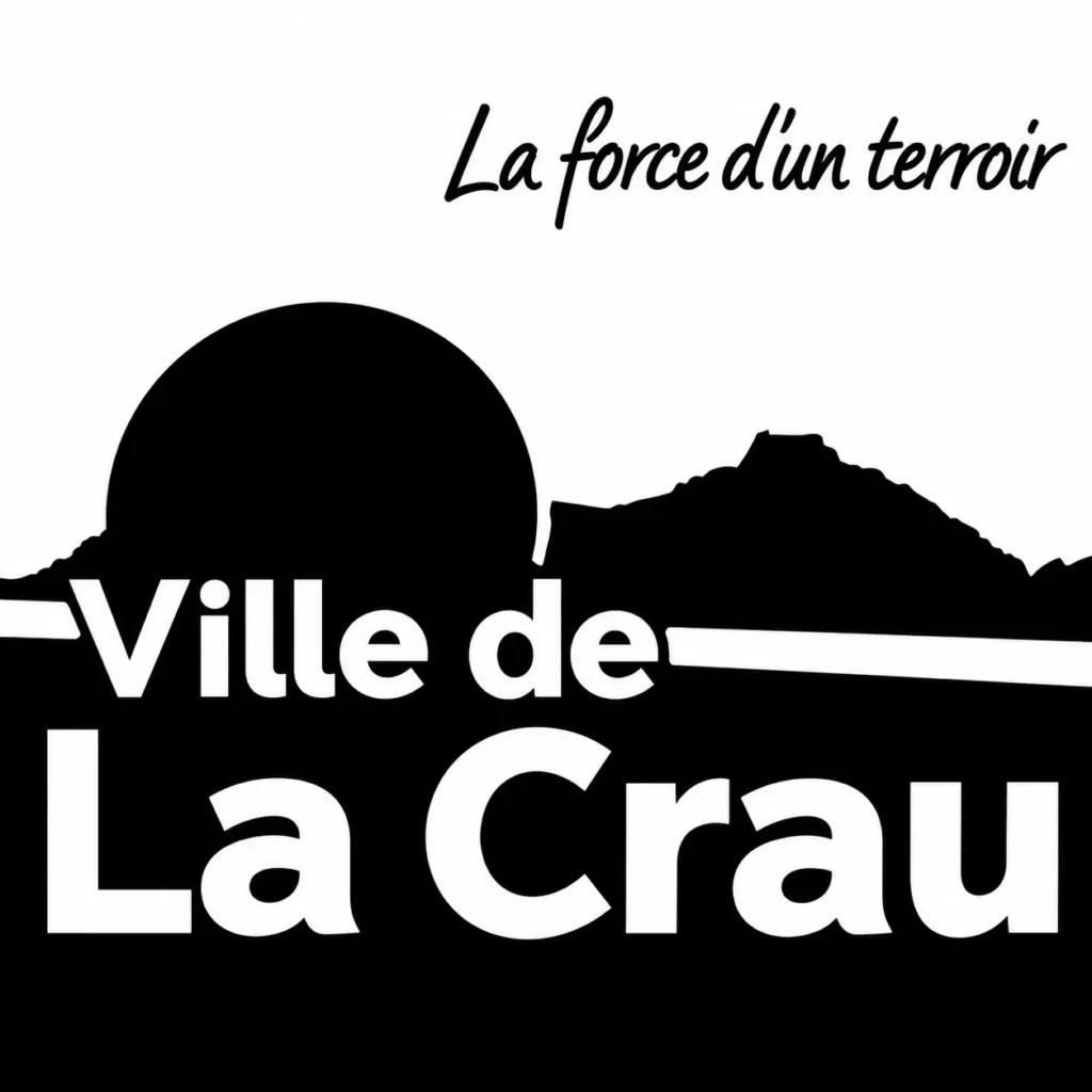 ville de la crau logo noir et blanc