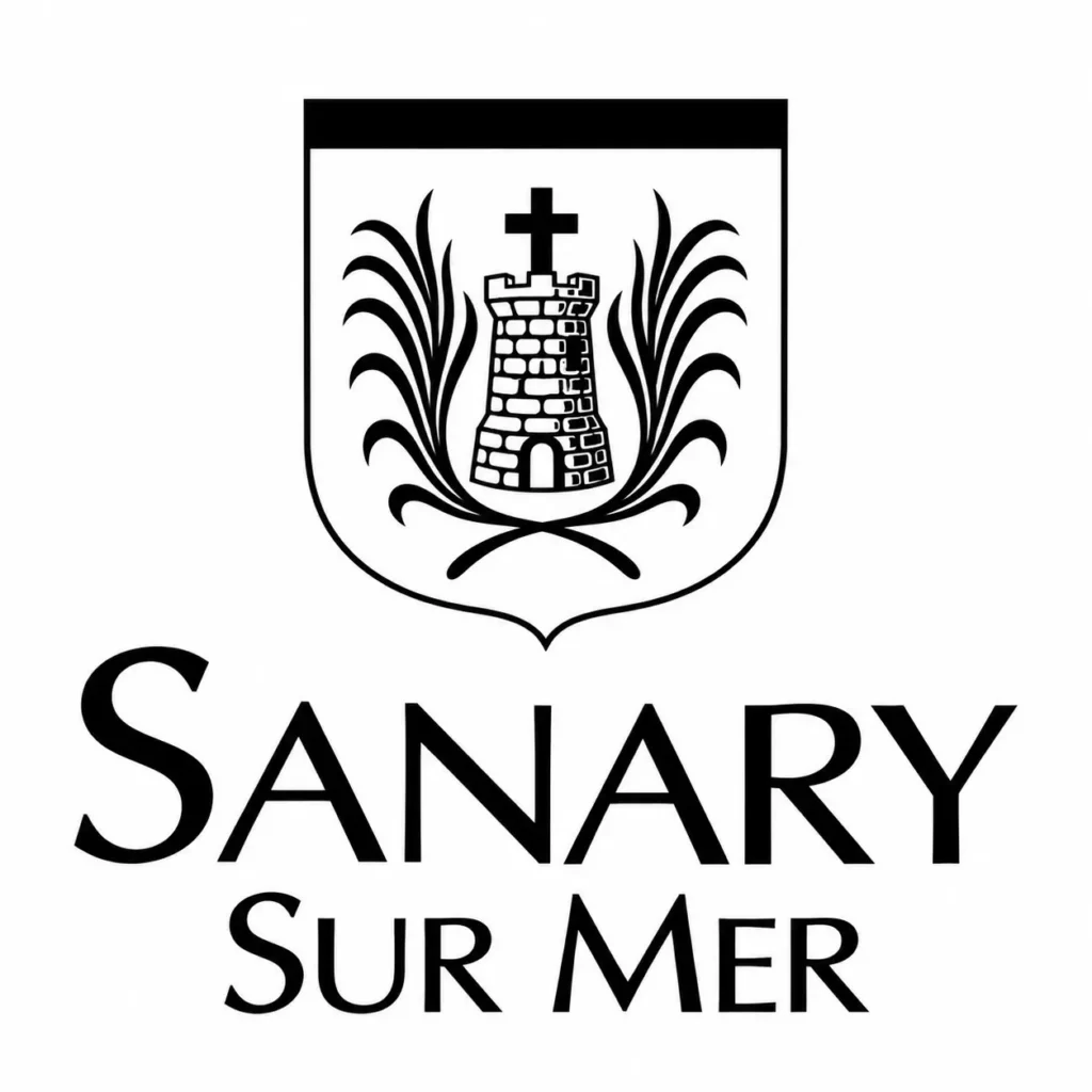 ville de sanary sur mer logo noir et blanc